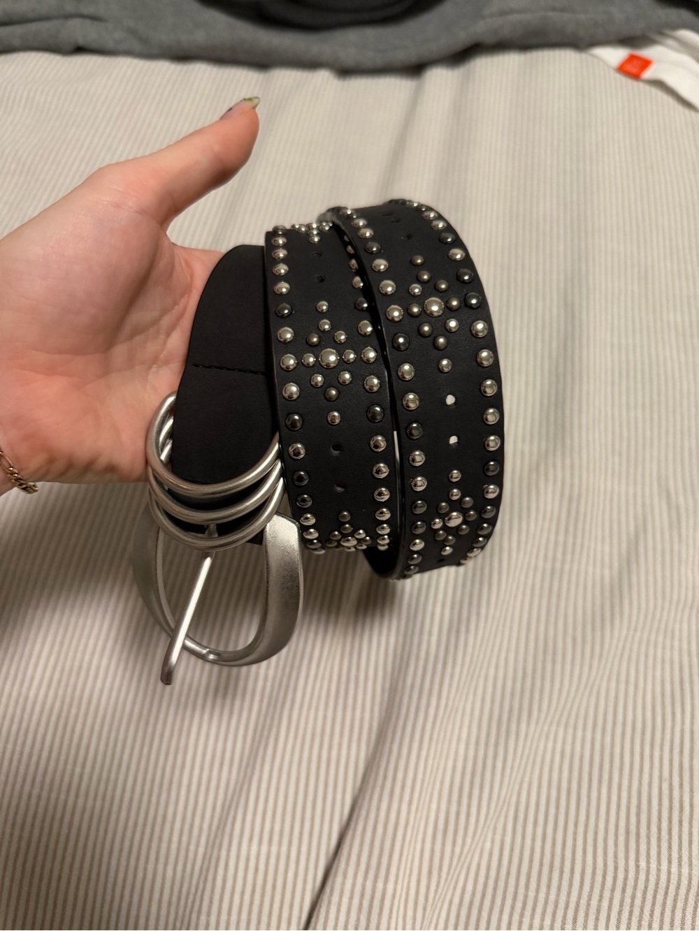 Primark Black Studded Double-Ring Belt